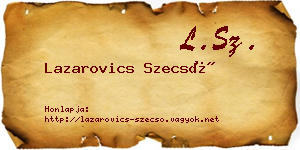Lazarovics Szecső névjegykártya